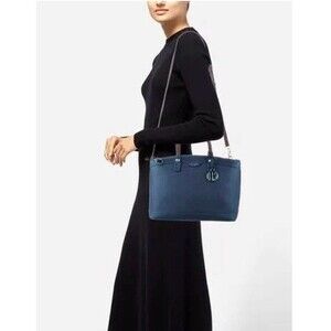 Henri Bendel Satchel West 57th Navy Saffiano Leather NWOB